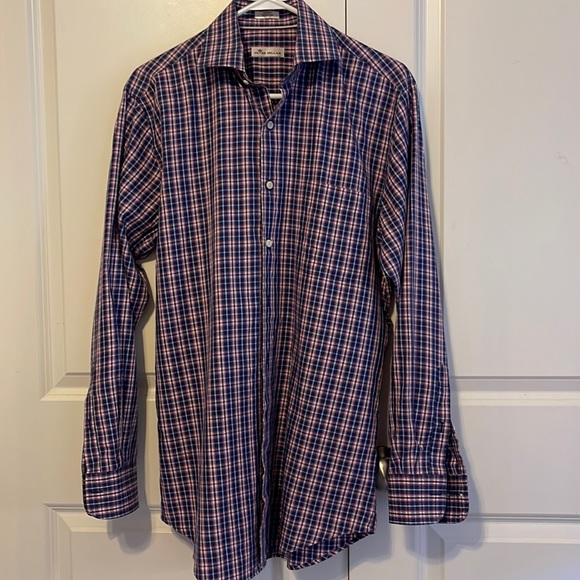 Peter Millar plaid style button down dress shirt Size M - Picture 1 of 4